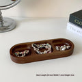 Walnut 3-compartment jewelry tray with bracelets, size shown as 20.5 x 7.5 x 2cm – Pausadesk
