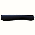 Black memory foam keyboard wrist rest with contoured wrist channel, front view on white background – Pausadesk
